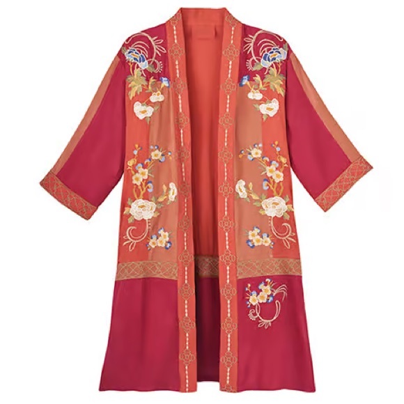 Paparazzi embroidered duster orange and pink L/XL - Picture 1 of 10